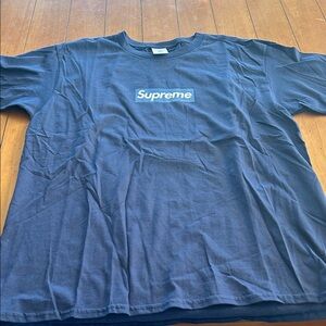 Supreme Dark Blue Logo Tee